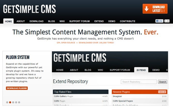 Get Simple content management system