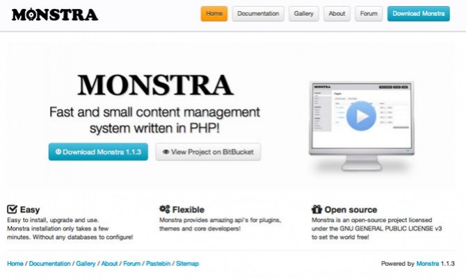 monstra content management system