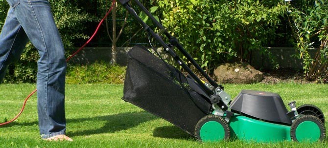 mowing the lawn to break up your day and get fresh air