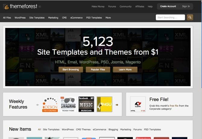 design templates - commoditizing web design