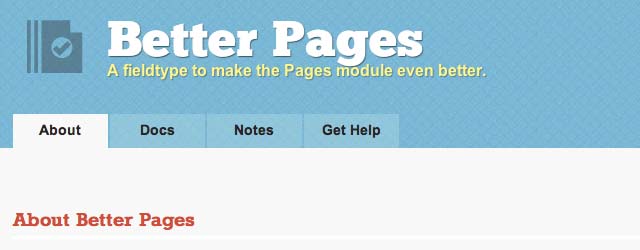 Better Pages another pages addon for EE
