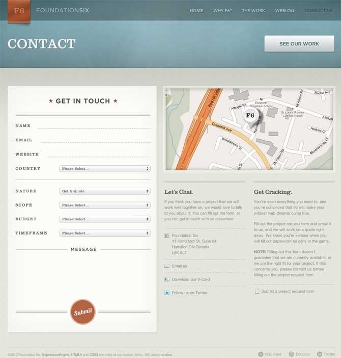 foundation six contact page