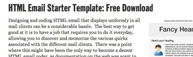 html email starter template