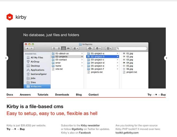Kirby content management system