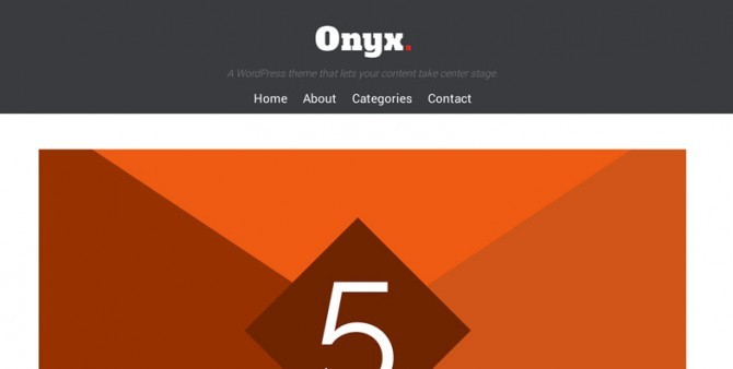 Onyx minimal blog theme