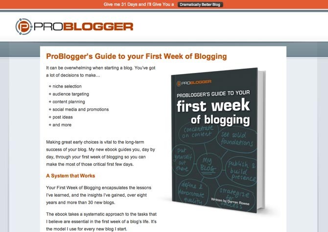Probloggers premium content, ebook pages