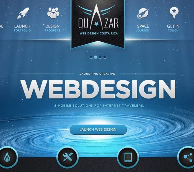 Quazar Web Design gradients shadow and highlights