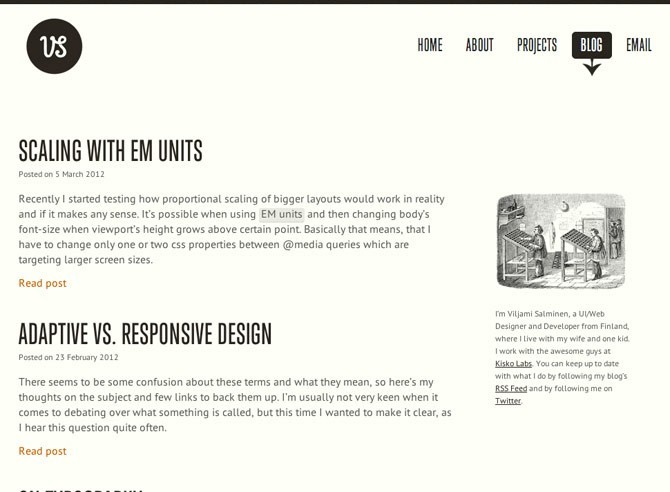 Vilijamin Salminen's web design blog